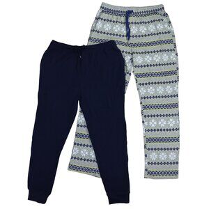 Gap 2-Pack Jogger Style Sleepwear Bottoms Men's Pajamas NWT Navy / Grey Fairisle